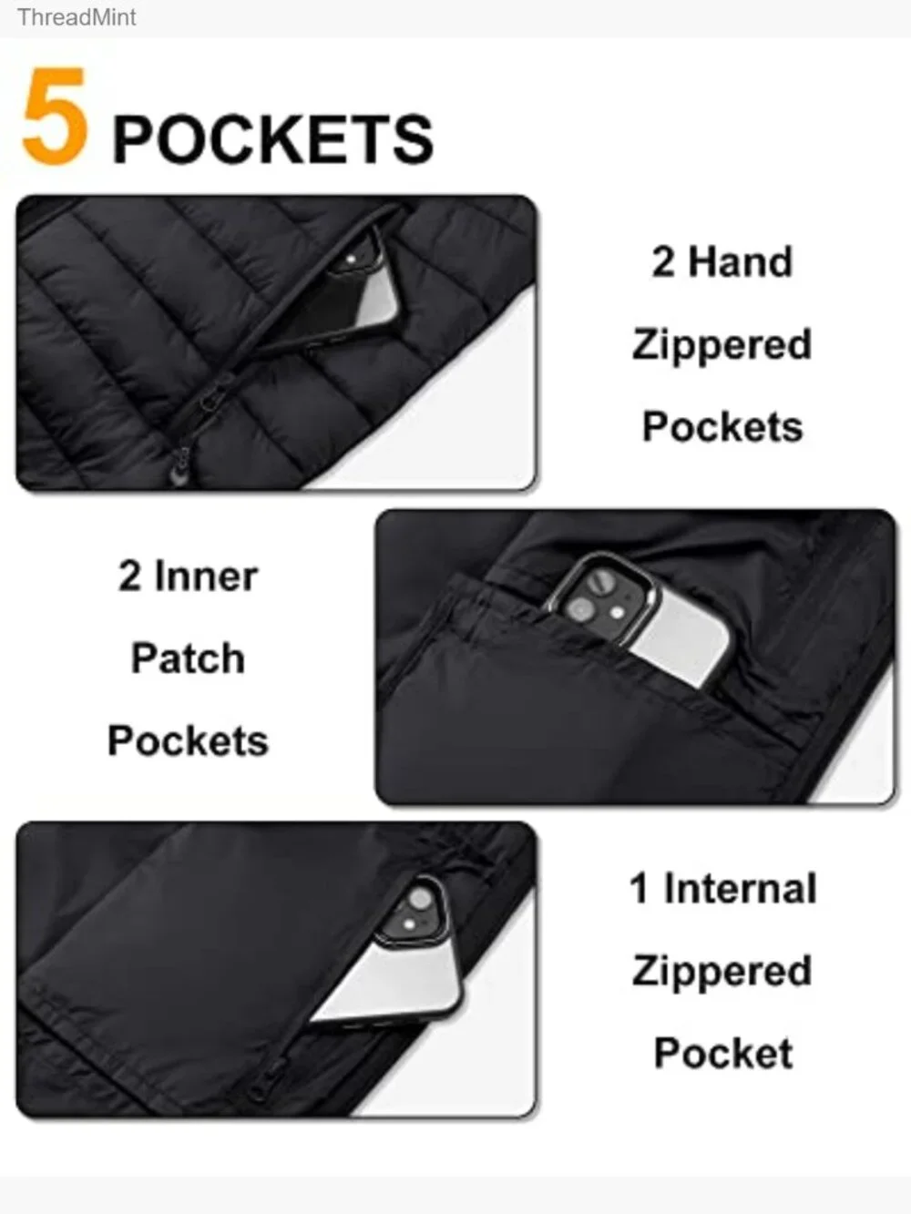 Men's Lightweight Packable Insulated Puffer Vest, Quilted Sleeveless Jacket